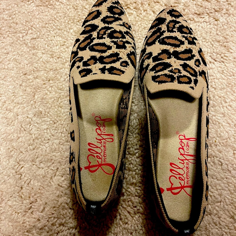 Leopard Print stretchy Jelly Pop Flats